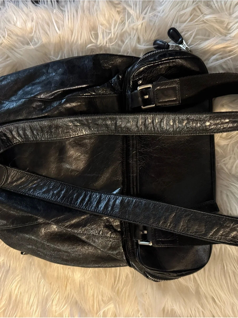 Balenciaga Black Leather Backpack